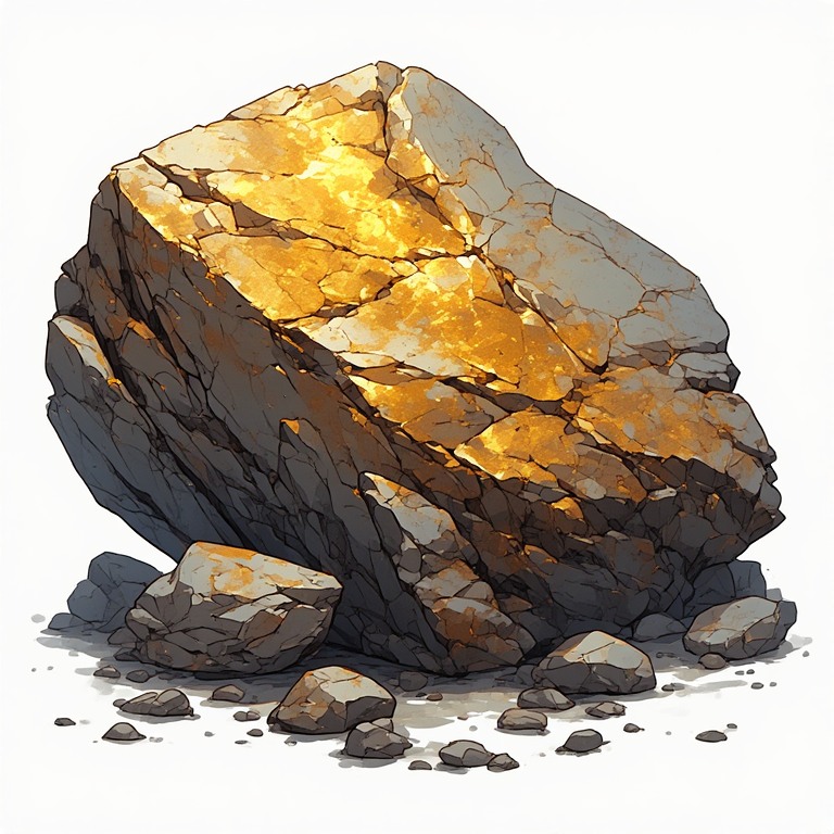 rock with gold